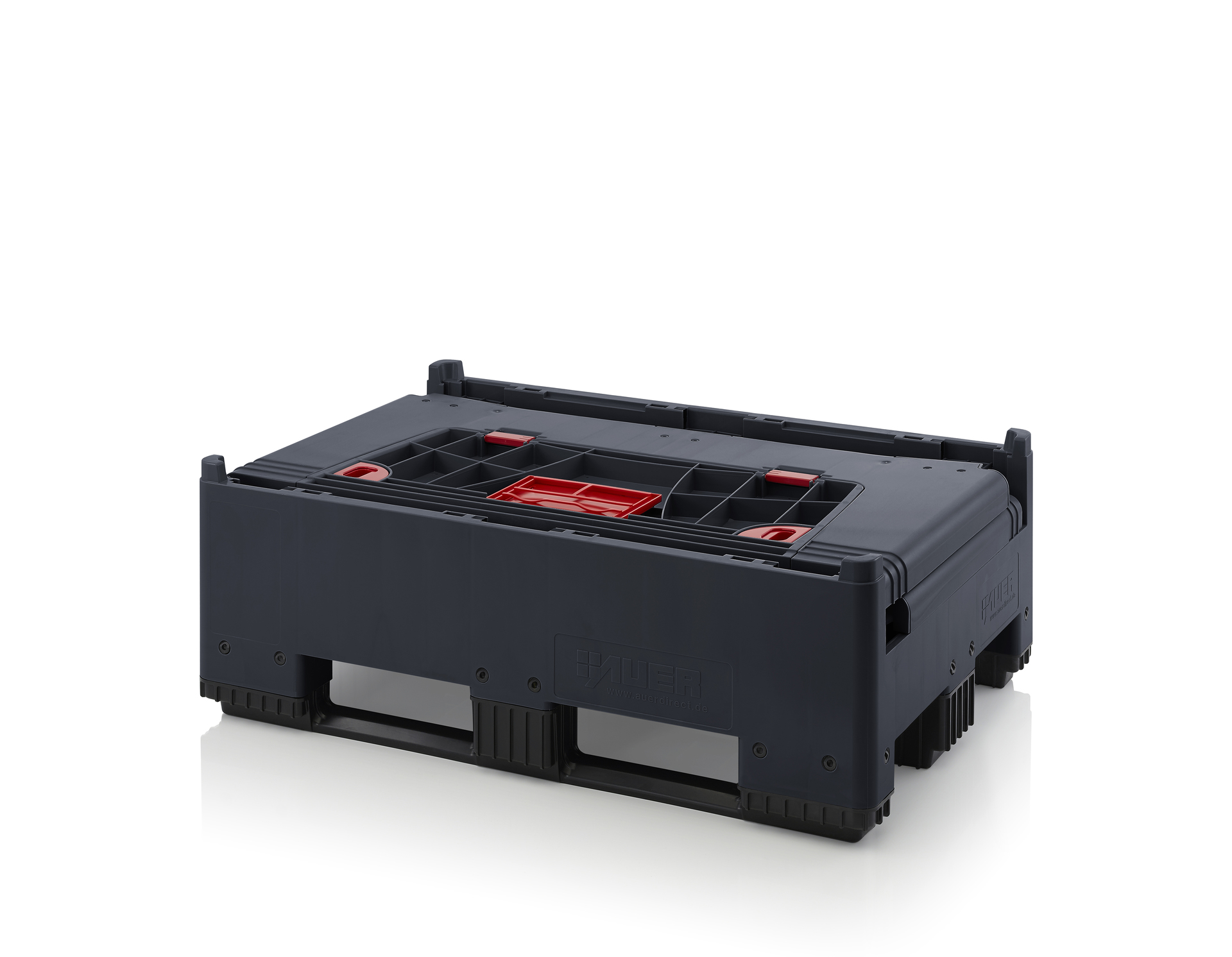 ESD KLK 1208K Складной ящик Bigbox с ESD-защитой на полозьях с четырьмя откидывающимися стенками 1200x800x1000 мм