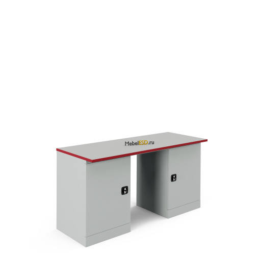 СП-1500Т1Т1 Стол металлический промышленный на базе 2-х стационарных тумб 1500x700мм